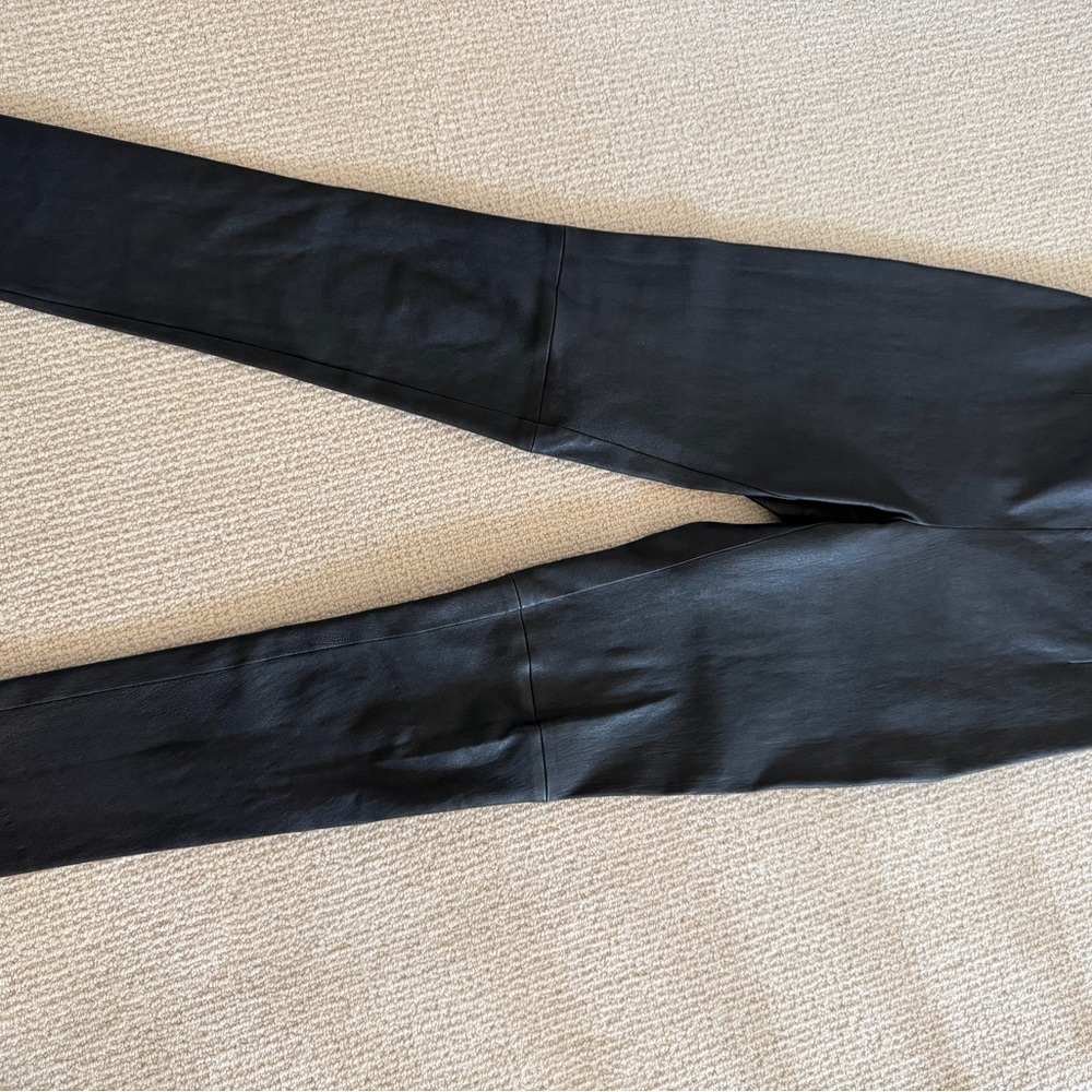 Ralph Lauren Purple Label Black Leather Pants Size 2 - Picture 9 of 13